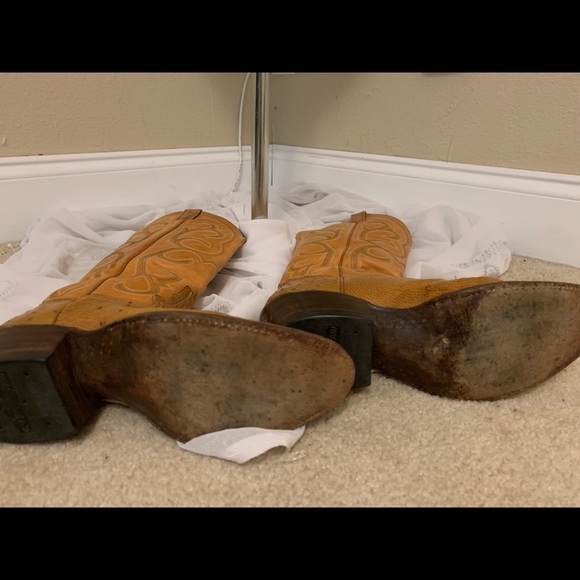 Tener’s Wester Outfitters Shoes Tan Ostrich Skin Leather